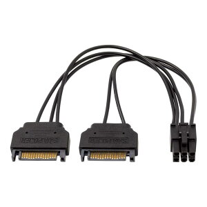 �A�C�l�b�N�X(AINEX) PCI Express6�s���p�d���ϊ��P�[�u�� 15cm �u���b�N PX-016-BK