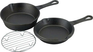 和平フレイズ(Wahei freiz) 鉄スキレット キャンプ ヘビーズ コンボセット 15cm IH対応 燻製用アミ付 HR-7967