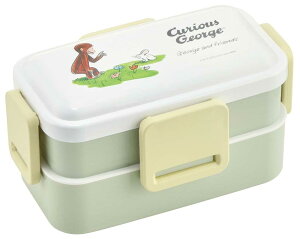 スケーター(Skater) 抗菌 ふんわり盛れる ドーム型フタ 2段 弁当箱 600ml おさるのジョージ クラッシック 日本製 PFLW4AG-A