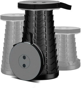 KMAKII 折りたたみ椅子 折り畳み椅子 軽量 コンパクト 耐荷重180kg アウトド キャンプ アチェア 12段階高さ調節 6.5-45cm 持ち運び 1秒開閉可能 伸縮式スツール 防水 持ち手付き 肩掛け ポータブル