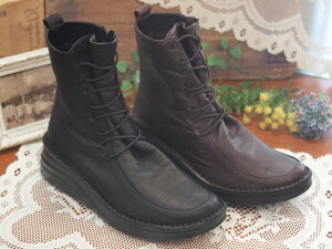 【Put's】プッツ 厚底ショートブーツ 7074【ブラック・ダークブラウン】