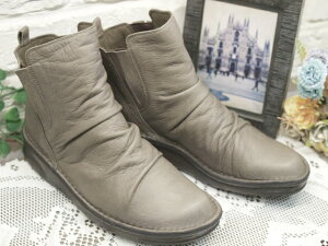 【Put's】プッツ カジュアルサイドゴアショートブーツ 8612 【グレー 23.5cm】