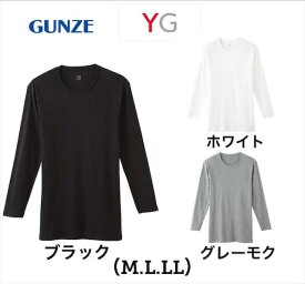 グンゼ 長袖 丸首 シャツ メンズ 年間 YG ワイジー 綿100％ クルーネック ロング 定番 コットン COTTONUSA 紳士 抗菌 防臭 フィット インナー 下着 肌着 YV0011V M L LL プレゼント ギフト