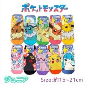 ポケモン ジュニア 靴下 15-21cm ブイズ イーブイ ブラッキー くつした ソックス キッズ ベビー 男の子 女の子 子供 子ども こども 幼稚園 保育園 通園 入園 塾 通学 ポケットモンスター 人気 キャラクター グッズ かわいい おしゃれ プレゼント ギフト 記念