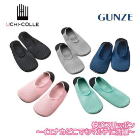 グンゼ ルームシューズ レディース 年間 スリッパ 室内用 おうちスリッポン メッシュ 軽い 軽量 かかとクッション 足底防水 ムレにくい はきやすい 脱ぎやすい 抗菌防臭加工 清潔 洗える 定番 携帯 在宅 快適 GUNZE ウチコレ ADT505 auw701 AUZ701 20〜24cm