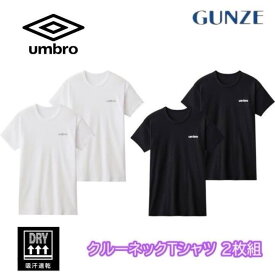 GUNZE umbro アンブロ クルーネックTシャツ GUNZE グンゼ umbro 2枚組 ジュニアメンズ 綿混 140 150 160 170 半袖インナー キッズ アンブロ肌着 男性下着 男の子 男児 子供下着 子供用下着 子ども こども ボーイズ ジュニア下着 ub1670h-85h ギフト プレゼント