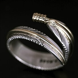 【再入荷】ナバホ族 Harvey Mace 12KGF イーグルフェザー ツイスト リング S