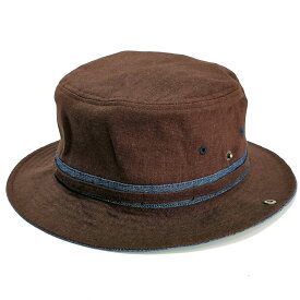 【特大サイズ フリーサイズ 麻】ベーシックエンチ Linen Denim Hat リネン デニム ハット 帽子 サファリハット バケット 日除け UV オールシーズン 秋冬 春夏 ヘンプ WEB限定 メンズ レディース フリーサイズ ビッグサイズ 大きい 64cm 4色 2サイズ qcl-m8654 父の日