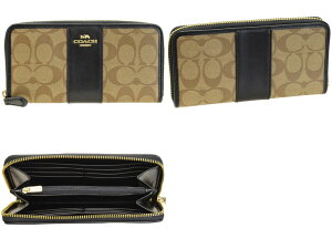 コーチCOACHラウンドファスナー長財布『シグネチャーPVCレザーアコーディオンジップアラウンド』レディースPVCxレザーf54630