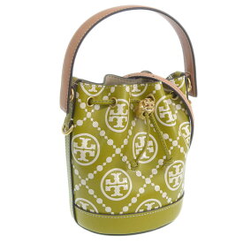 トリーバーチ バッグ レディース ショルダーバッグ アウトレット レザー グリーンマルチ T MONOGRAM CONTRAST EMBOSSED MINI BUCKET BAG 88178-349 TORY BURCH 楽天スーパーセール