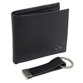 カルバンクライン 財布 メンズ 二つ折り財布 キーリングセット レザーブラック Coin Pocket Billfold with Key Fob 31CK330016 CALVIN KLEIN ポイント10倍