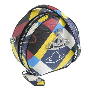 ���B���B�A���E�G�X�g�E�b�h �o�b�O ���f�B�[�X �u���[�}���` ORB AND MINI ROUND CROSSBODY ORB AND HEART CHECK 43030101S000CO313 VIVIENNE WESTWOOD