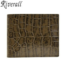 【11/10限定 抽選で2人に1人100%ポイントバック！要エントリー】 二つ折り財布 メンズ リンレ RINRE メンズ MADE IN JAPAN カーキxカーキ クロコダイル調型押しレザー 3001khkh ファッション かっこいい オシャレ おしゃれ 30日間返品保証 一粒万倍日