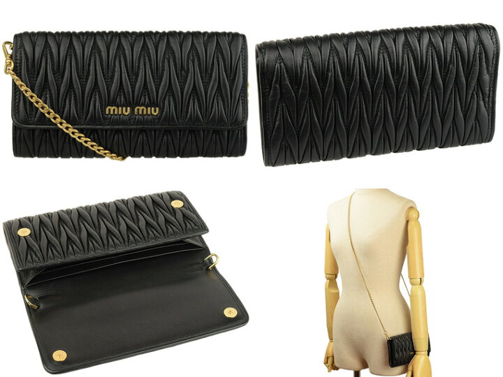 楽天市場】ミュウミュウ MIUMIU ショルダーウォレット 長財布 チェーン  
