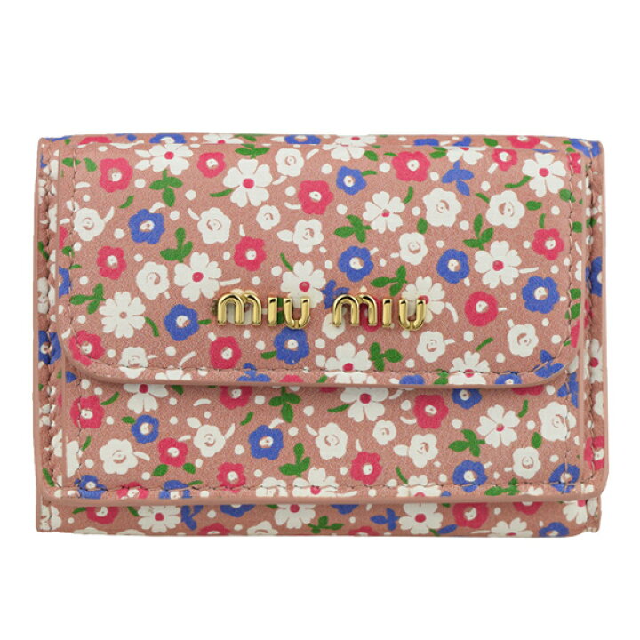 楽天市場】ミュウミュウ MIUMIU 三つ折り財布 花柄 アウトレット品  