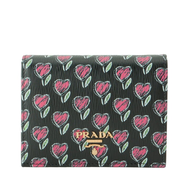 楽天市場】プラダ PRADA 二つ折り財布 花柄 ハート アウトレット  