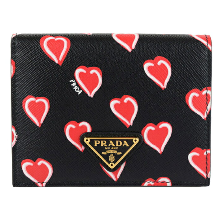 楽天市場】プラダ PRADA 二つ折り財布 ハート柄 アウトレット品 