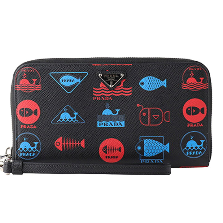 楽天市場】プラダ PRADA ラウンドファスナー長財布 くじら柄 メンズ  
