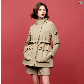 アウター パーカー アウトドア 2024年の新作。フランス製のオリジナル中長丈の薄手の冲锋衣レディースジャケット。屋外用の防水透湿性風衣です。