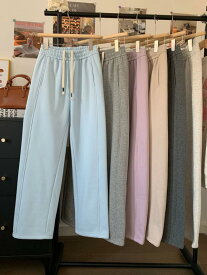 パンツ レディース 春夏 秋冬 新款 ゆったり ハイウエスト 垂感 慵懒 ワイドレッグ 床引き ゆったり スリム ストレート 筒 ゆったり シルエット 軽量 伸縮性 吸湿速乾 コットン 混 デニム風 再生繊維 ブラック グレー ベージュ