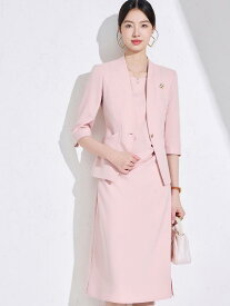 ジャケット セット レディース 七分袖 収腰 スーツ コート 春季 OL インナー ワンピース ドレス 通勤 仕事服 ツーピース セット 軽量 伸縮性 綿混 素材 ハイウエスト ブラック グレー ベージュ 春夏 ビジネス カジュアル
