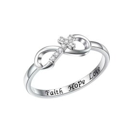 レディース 指輪 十字架 8字結び 蝶結び 高級感 ファッション リング 女性用 アクセサリー かわいい シルバー系 普段使い ギフト向け