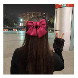 ヘアアクセサリー レディース レッド リボン バレッタ 髪留め 髪飾り 大きめ ビッグリボン ヘアクリップ ヘアゴム 乙女 かわいい 量産型 地雷系 ガーリー ロリータ ゆめかわ ヘアアレンジ まとめ髪 浴衣 着物 振袖 成人式 卒業式 パーティー 結婚