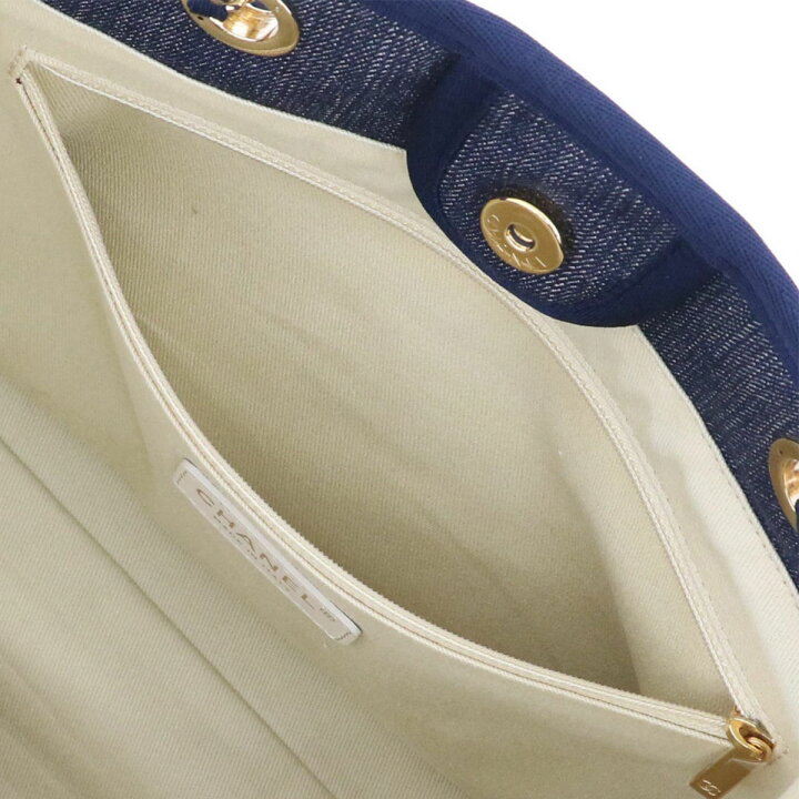 楽天市場】CHANEL シャネル ドーヴィル MM デニム チェーントート