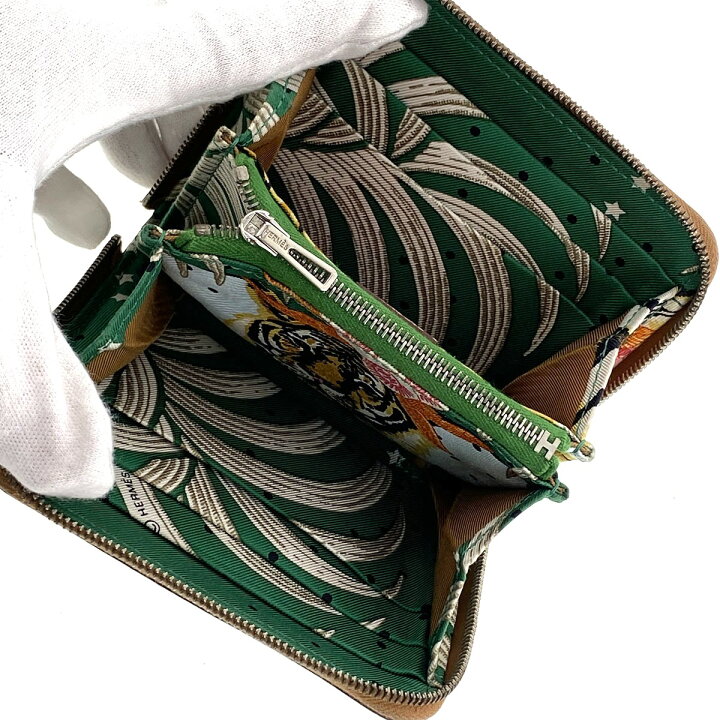 楽天市場】HERMES エルメス アザップ シルクイン コンパクト 王者の虎 