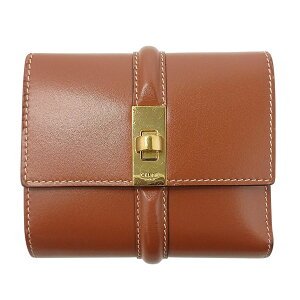 CELINE セリーヌ スモール トリフォールド ウォレット 16 三つ折り財布 10F523CQ7 レザー ブラウン 