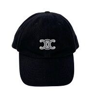 【値下げ】CELINE セリーヌ トリオンフ キャップ L キャップ AA0HX2U74 L キャンバス ブラック レディー…