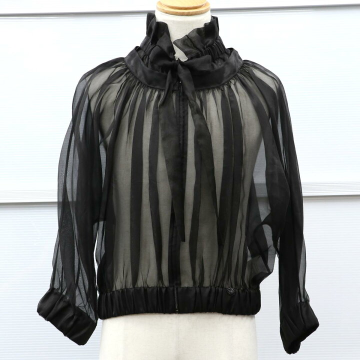 楽天市場】【中古】 CHANEL （シャネル） ﾘﾎﾞﾝ ﾌﾞﾗｳｽ ｼｰｽﾙｰ Black  