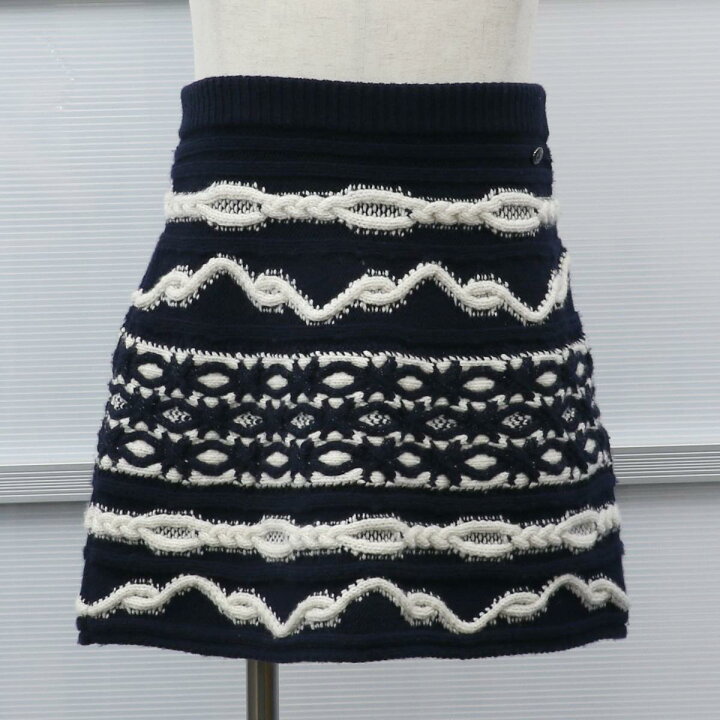 楽天市場】【中古】 CHANEL （シャネル） ｽｶｰﾄ ﾆｯﾄ Navy レディース  