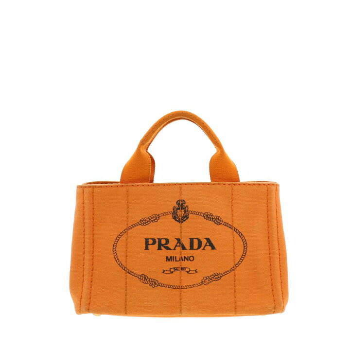 楽天市場】【中古】プラダ カナパ トートバッグ オレンジ PRADA Canapa  