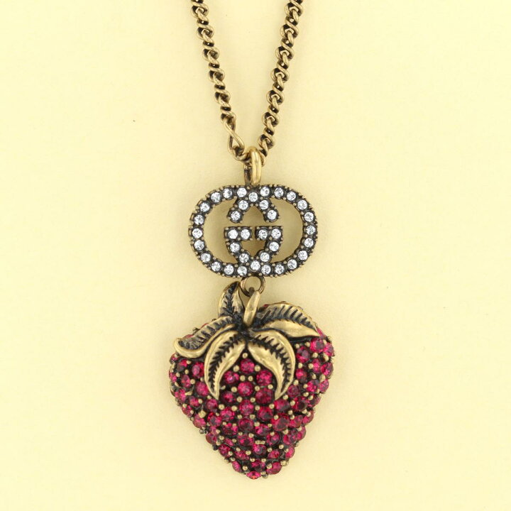楽天市場】【未使用品】グッチ GG ロゴ ストロベリー ネックレス GUCCI 