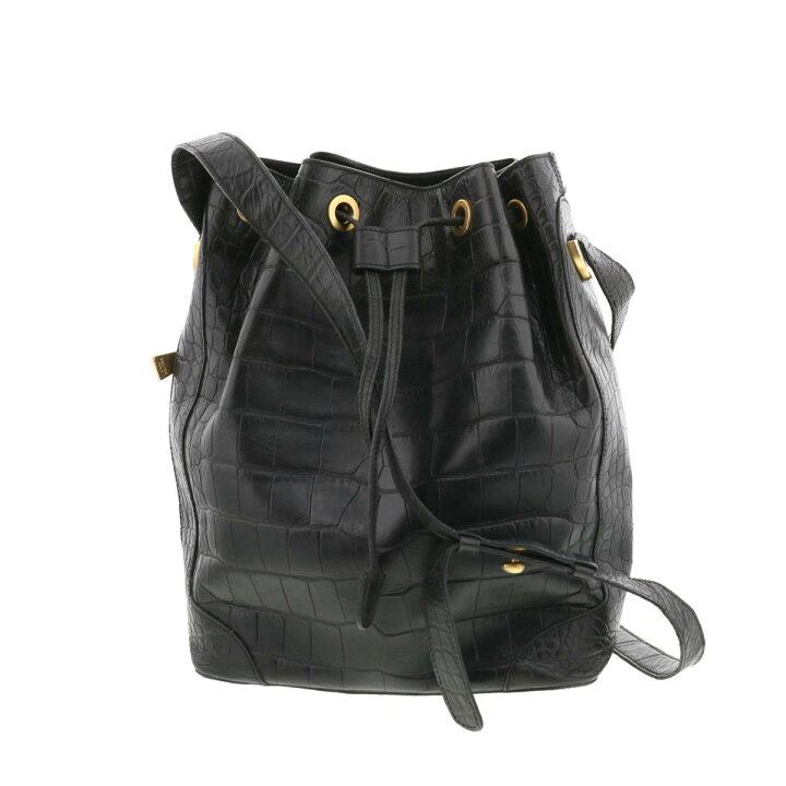 楽天市場】【中古】CELINE セリーヌ ヴィンテージ クロコ 型押し 巾着 