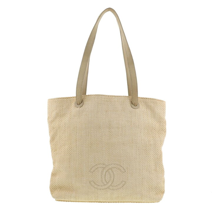 楽天市場】【中古】CHANEL シャネル ココマーク ストロー トートバッグ  