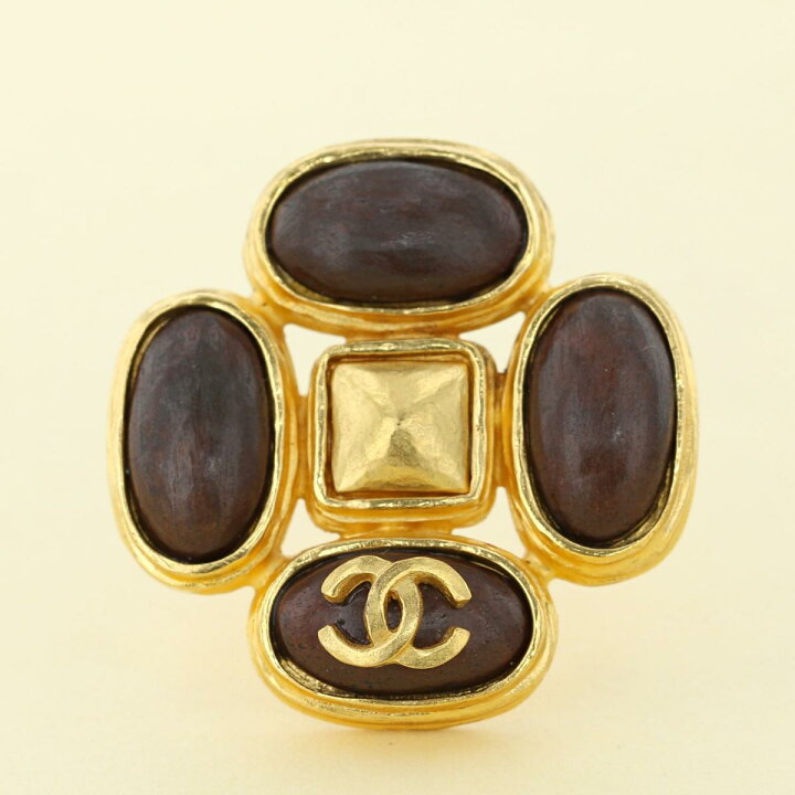 楽天市場】【中古】 CHANEL （シャネル） Vintage Brown ｽﾄｰﾝ ｸﾛｽ 