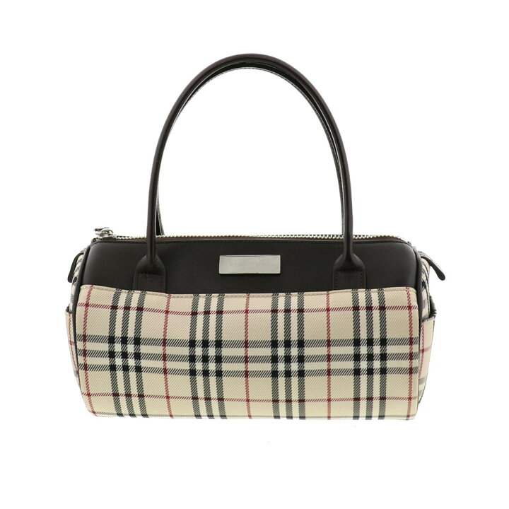 楽天市場】【美品】BURBERRY バーバリー ハンドバッグ 筒形 ベージュ 