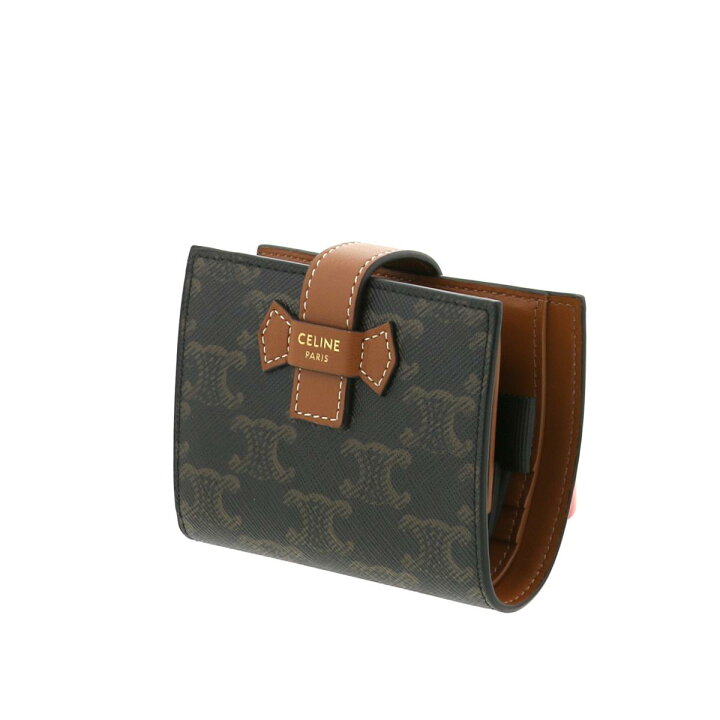 【即日発送・水曜定休日・木曜発送】【美品】【オススメ】【RI】CELINE (セリーヌ) ミディアム トリオンフキャンバス ストラップウォレット 財布 二つ折り財布(小銭入有) トリオンフ Brown/ブラウン 10B642 used:A | PAWNSHOP RiZ