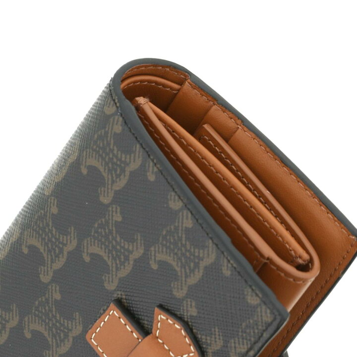 【即日発送・水曜定休日・木曜発送】【美品】【オススメ】【RI】CELINE (セリーヌ) ミディアム トリオンフキャンバス ストラップウォレット 財布 二つ折り財布(小銭入有) トリオンフ Brown/ブラウン 10B642 used:A | PAWNSHOP RiZ