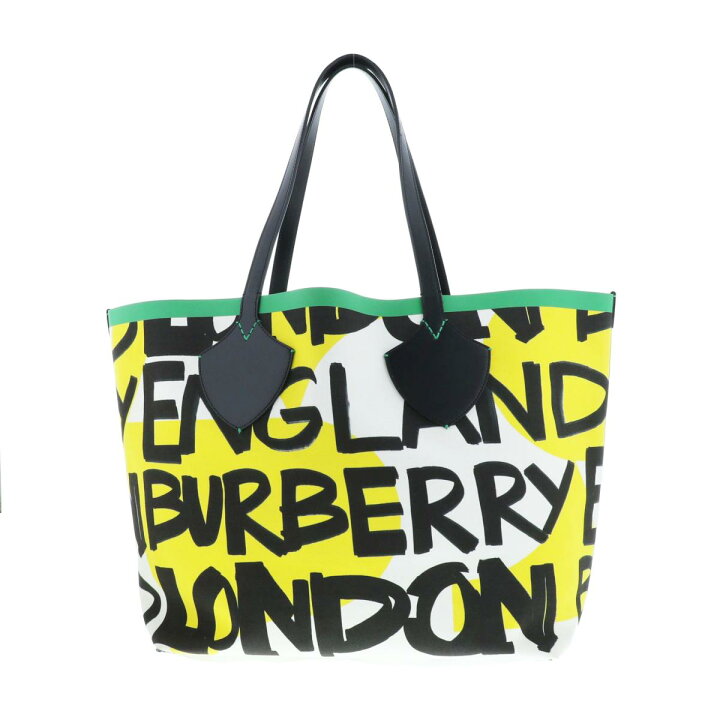 楽天市場】【美品】BURBERRY （バーバリー） ｸﾞﾗﾌｨﾃｨ ﾘﾊﾞｰｼﾌﾞﾙﾄｰﾄﾊﾞｯｸﾞ 
