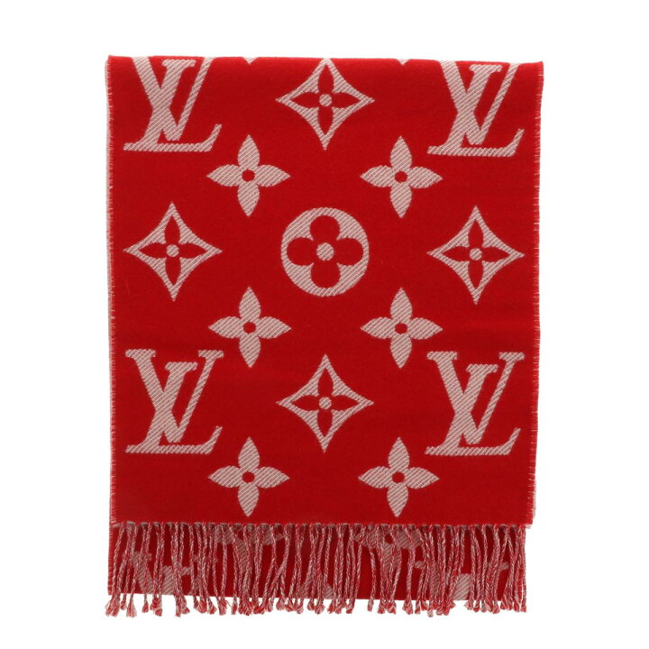 楽天市場】LOUIS VUITTON ルイヴィトン マフラー M76965 Red ウール  