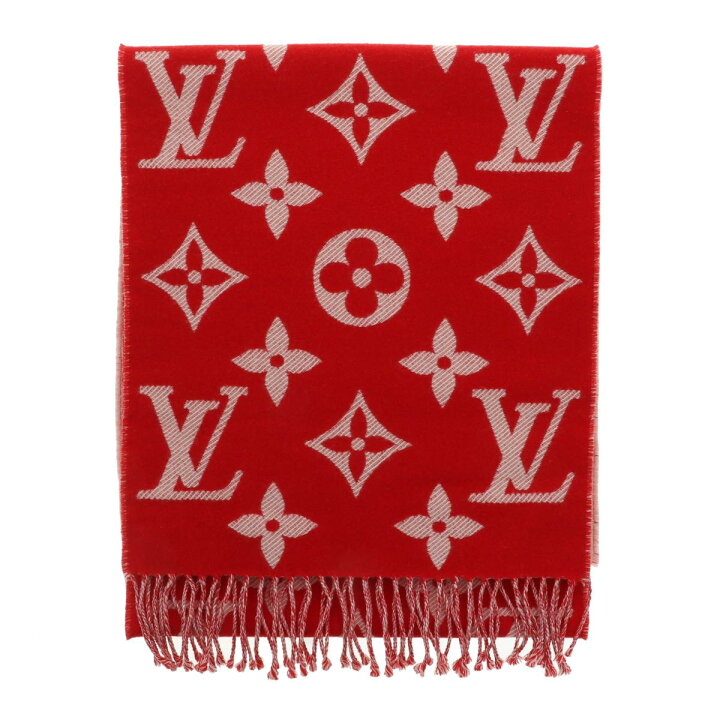 楽天市場】LOUIS VUITTON ルイヴィトン マフラー M76965 Red ウール  