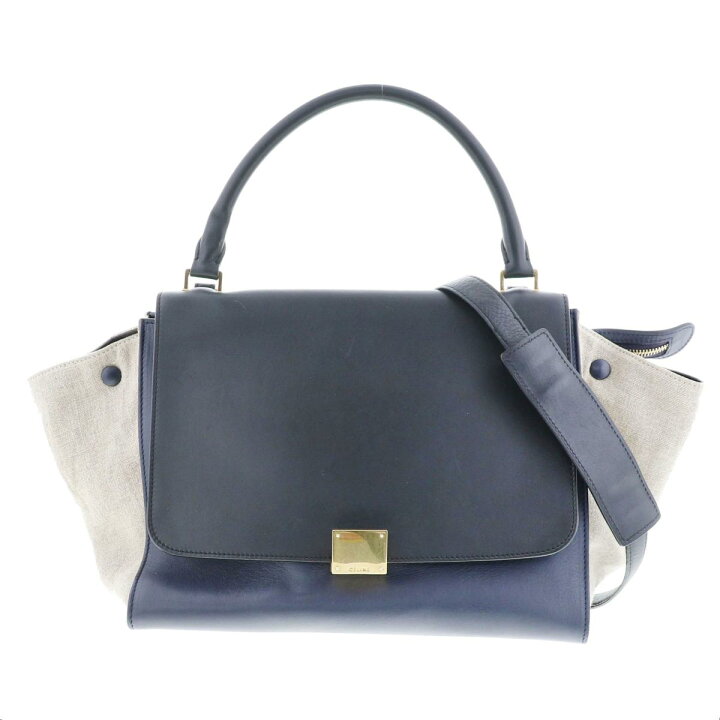 楽天市場】CELINE （セリーヌ） ﾄﾗﾍﾟｰｽﾞｼｮﾙﾀﾞｰﾊﾞｯｸﾞNavy バッグ 