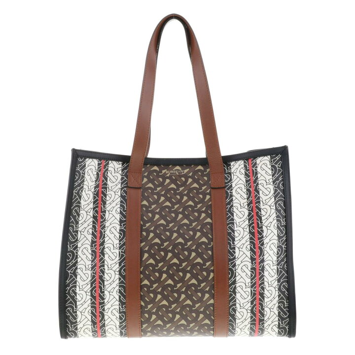 楽天市場】BURBERRY （バーバリー） TBﾓﾉｸﾞﾗﾑ ｽﾄﾗｲﾌﾟ ﾄｰﾄﾊﾞｯｸﾞ バッグ  