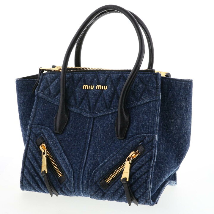 楽天市場】MIUMIU （ミュウミュウ） ﾃﾞﾆﾑ ﾊﾞｲｶｰ 2WAYﾊﾝﾄﾞﾊﾞｯｸﾞ バッグ 