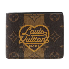 【即日発送・水曜定休日・木曜発送】【美品】【RI】 LOUIS VUITTON （ルイヴィトン） ポルトフォイユ・ミュルティプル NIGOコラボ 財布 二つ折り財布(小銭入無) Brown/ブラウン M81108 used:AB