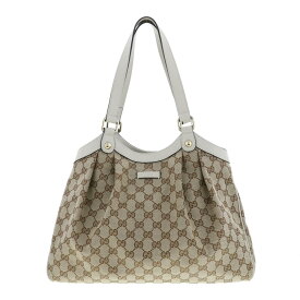 【お値下げ品】【中古】 GUCCI （グッチ） GGキャンバス トートバッグ バッグ GGキャンバス ベージュ レザー leather Beige 388919 used:A