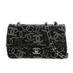 【中古】 CHANEL （シャネル） ココマーク パリ 上海 スタッズ チェーンショルダーバッグ ショルダー/メッセンジャーバッグ ココマーク パリ上海 ラインストーン Black ブラック